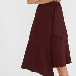 HIGH WAISTED WRAP FRONT SIDE TIE SKIRT